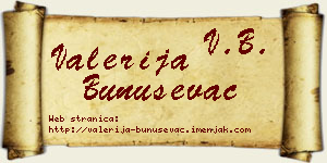 Valerija Bunuševac vizit kartica